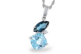 C301-95095: NECKLACE 2.37 TW BLUE TOPAZ 2.40 TGW