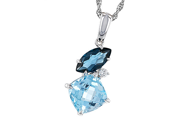 C301-95095: NECKLACE 2.37 TW BLUE TOPAZ 2.40 TGW