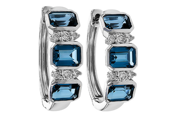 E301-93340: EARRINGS 1.37 TW LONDON BLUE TOPAZ 1.48 TGW