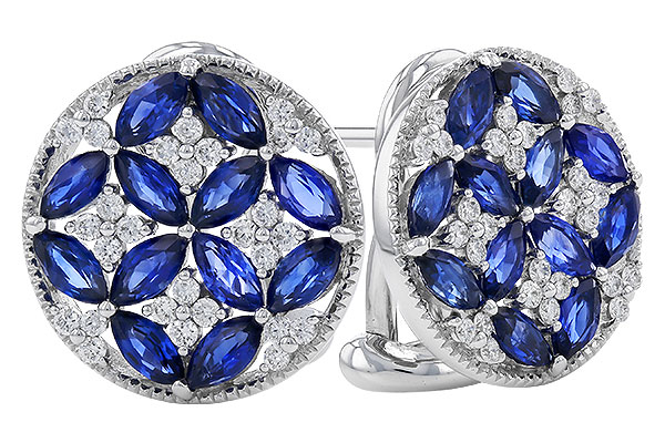 G301-92449: EARRINGS 2.07 TW SAPPHIRE 2.37 TGW