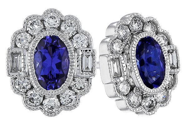 H301-92422: EARRINGS .93 TW TANZANITE 1.40 TGW